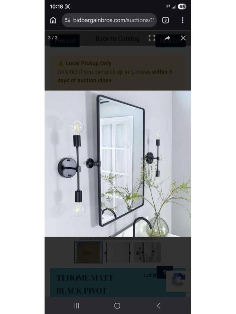 TEHOME Matte Black Pivot Tilting Bathroom Vanity Mirror – 20x30" NEW in Box